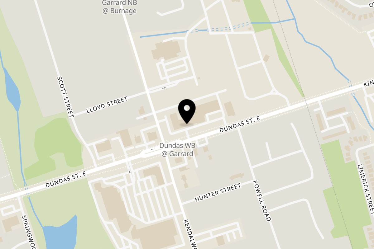 Map showing the location of Captain George's Fish & Chips on 1910 Dundas Street East in Whitby
